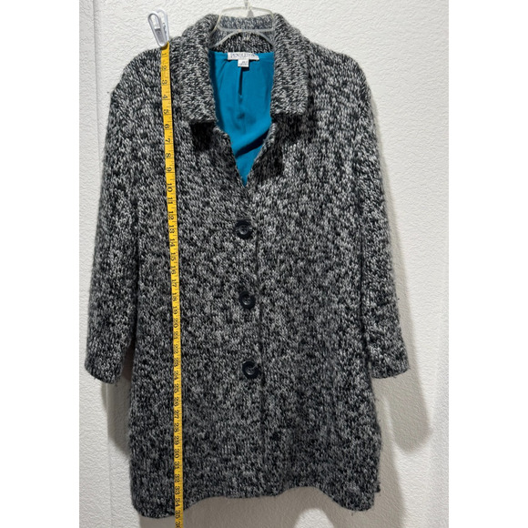 Pendleton Womens Gray Black Sweater Coat Jacket Cardigan Plus 2X Chunky Knit - Picture 2 of 10